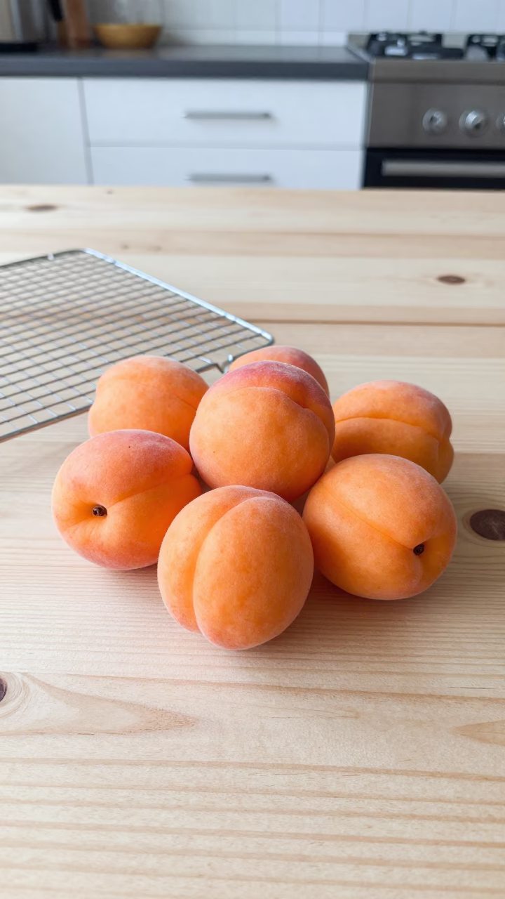 Apricots at Flat Noon Light in in Bologna, Italy