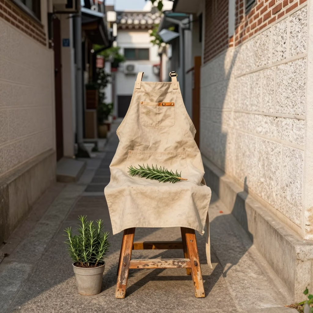 Apron in Seoul at Late Afternoon Light in in Seoul, South Korea