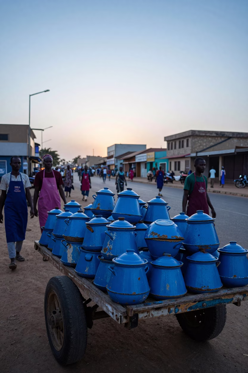 Aprons in Dakar at Sunrise Light in in Dakar, Senegal