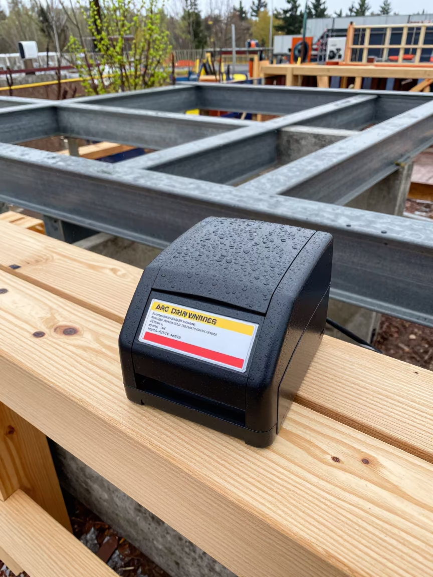 Arc Flash Printer on Construction Deck New Brunswick in on an active construction deck in New Brunswick