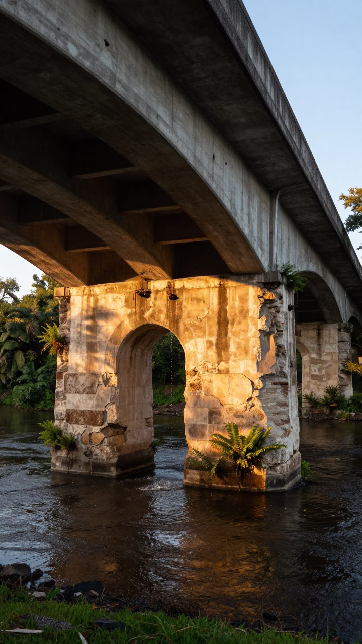 Arch Undercroft in Austin at Sunset Light in in Austin, Texas, United States
