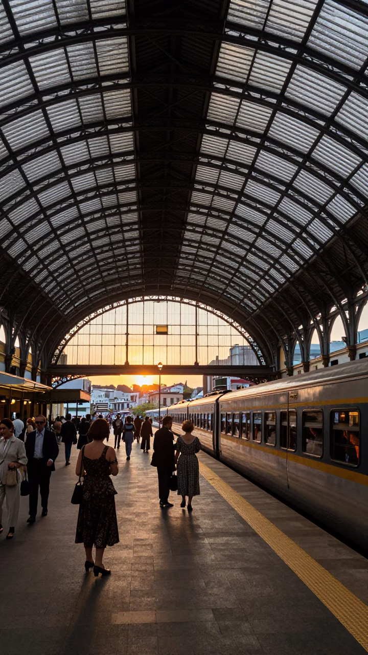Arched Roof at As The Sun Drops Toward The Horizon in Auckland in in Auckland, New Zealand