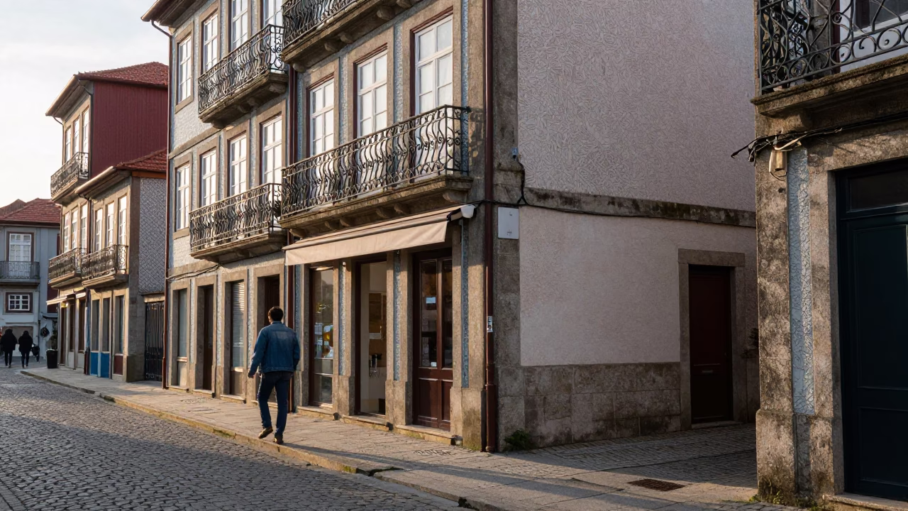 Architectural Details in Porto at The Early Morning Light in in Porto, Portugal