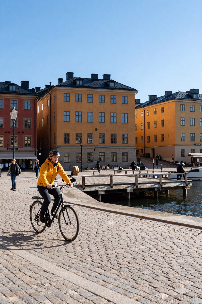 Architectural Details in Stockholm at Bright Midmorning Light in in Stockholm, Sweden