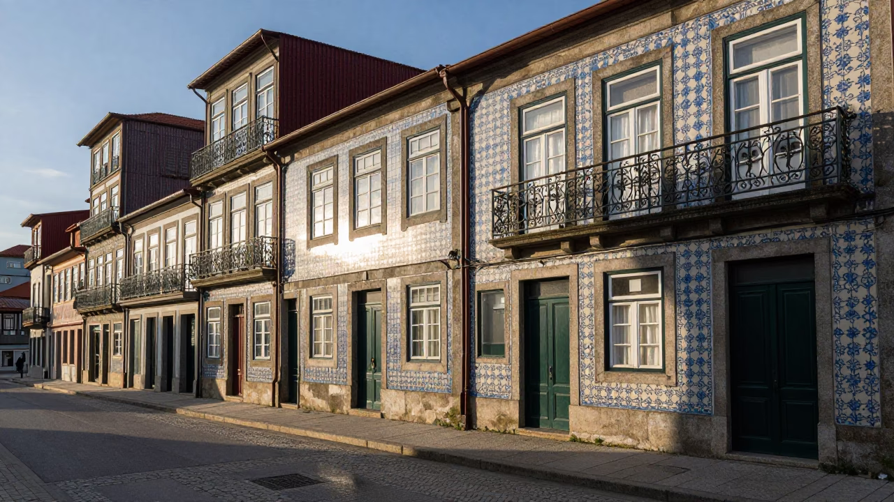 Architecture Cityscape at As First Light Reaches The Scene in Porto in in Porto, Portugal