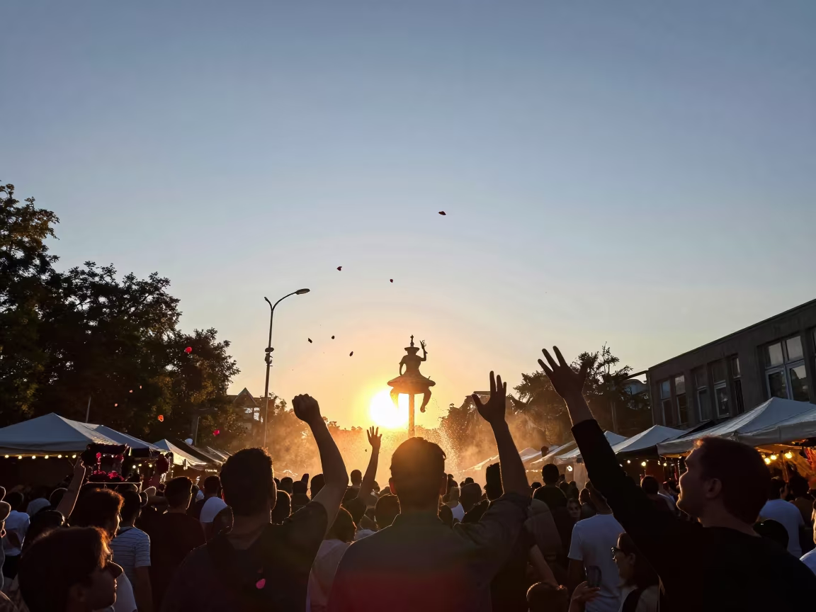 Armenian Vardavar Rose Festival at East London Market in at a night market near East London