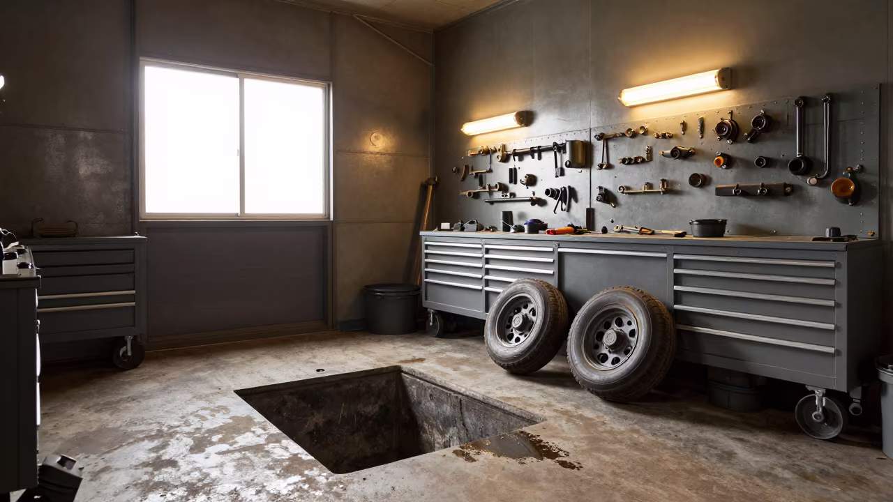 Armored Vehicle Bay Tools and Wheels Shanghai in inside a command post near Moganshan Road, Shanghai