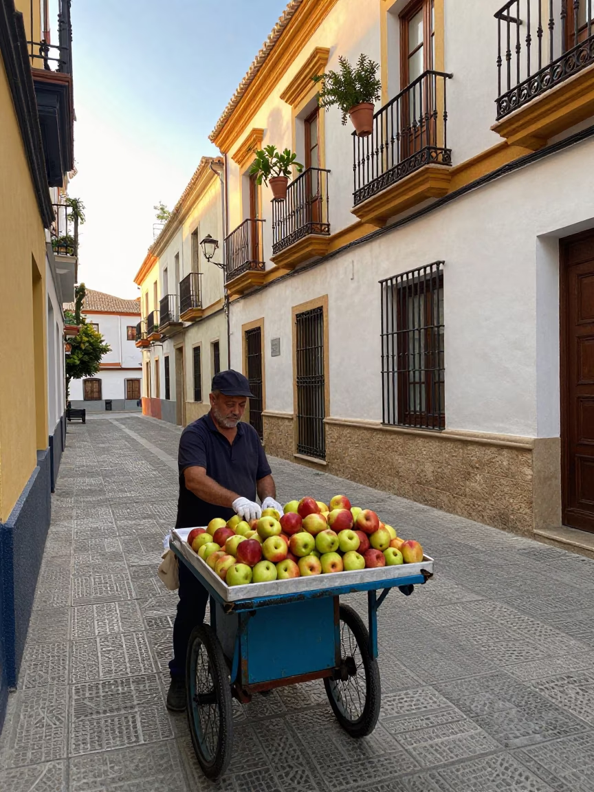 Arranging Apples in Granada in in Granada, Spain