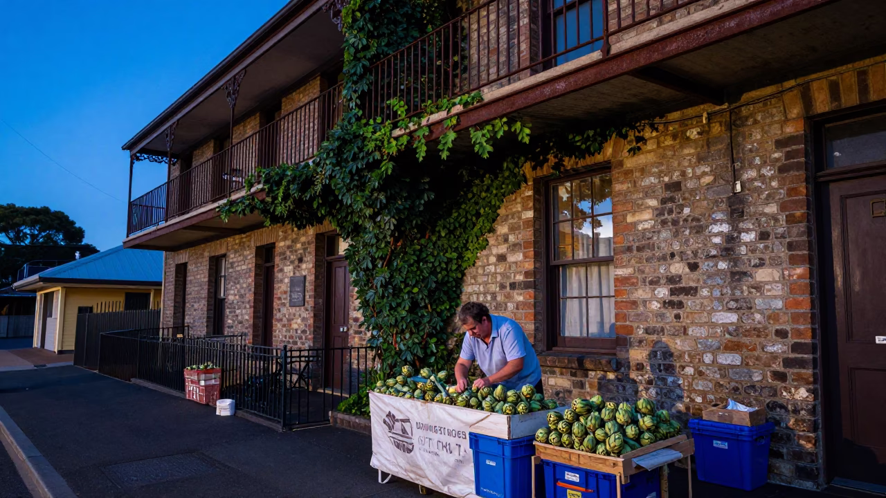 Arranging Artichokes in Adelaide in in Adelaide, South Australia, Australia