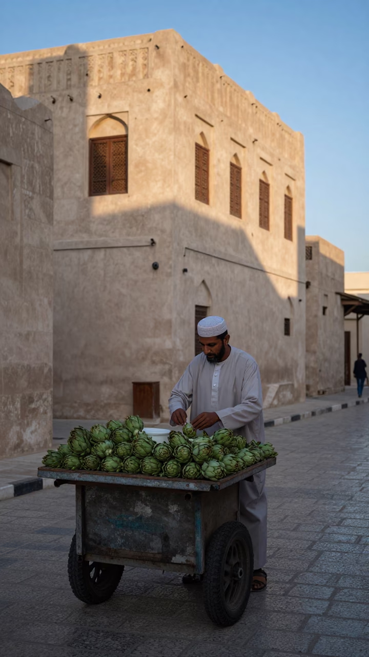Arranging Artichokes in Muscat in in Muscat, Oman