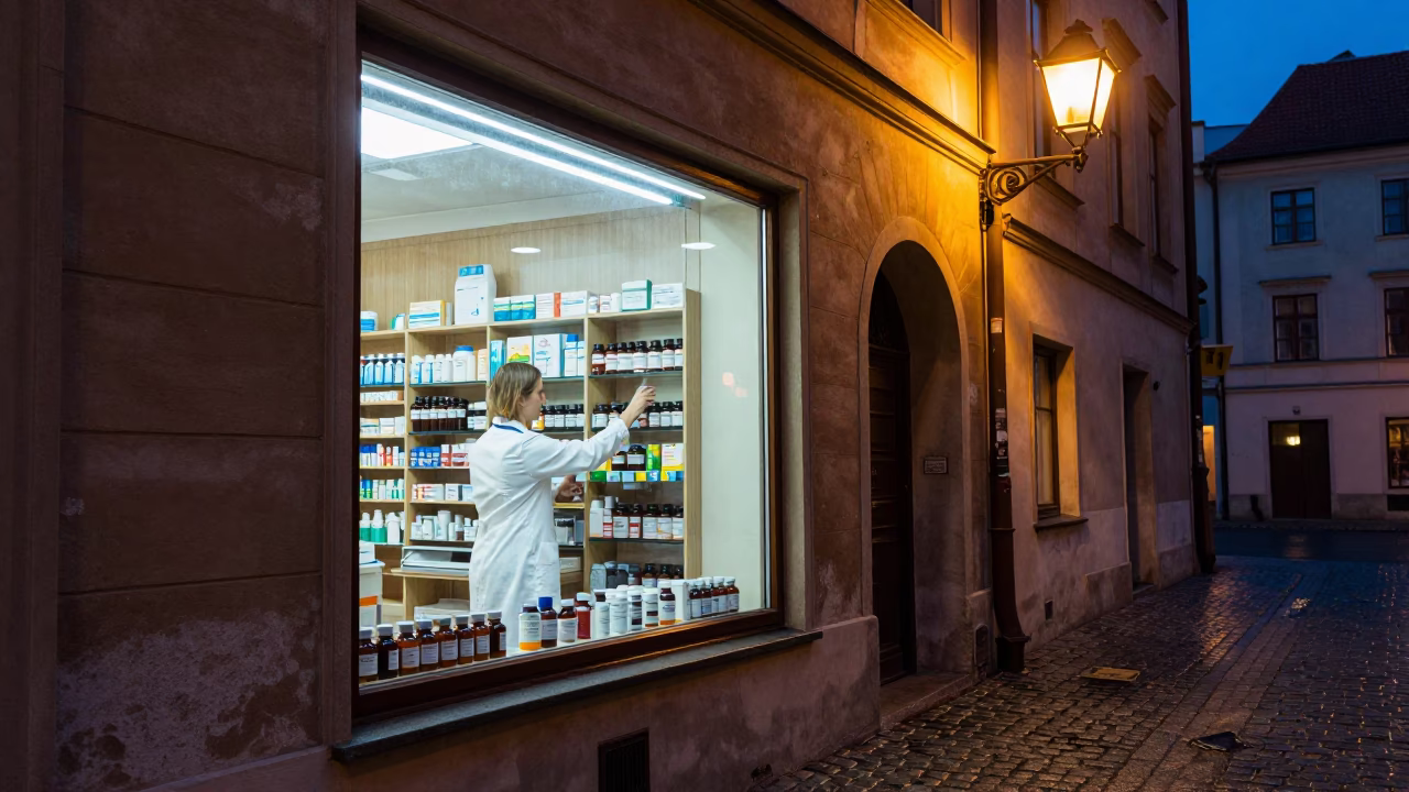 Arranging Bottles in Krakow in in Krakow, Poland