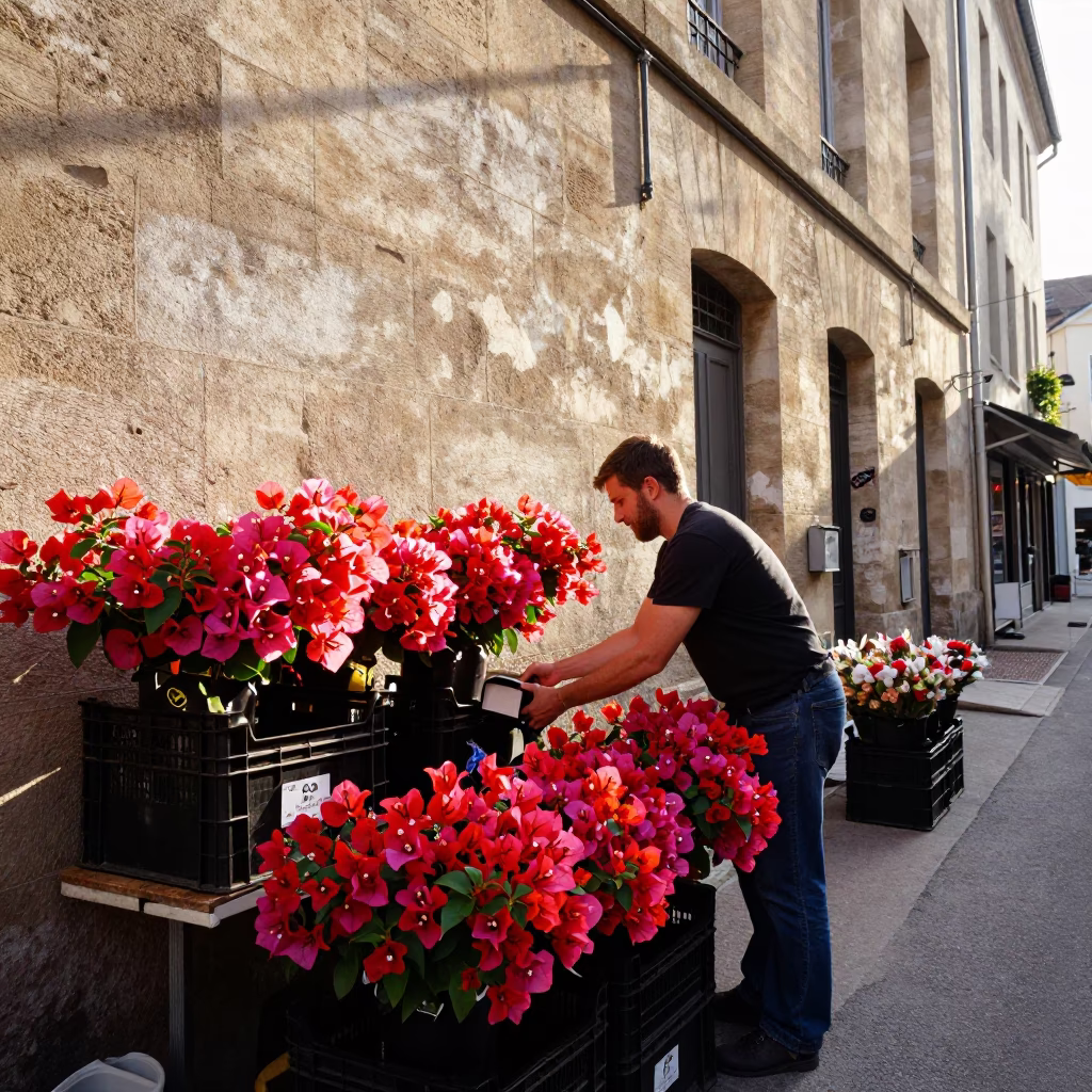 Arranging Bougainvillea in Lyon in in Lyon, France