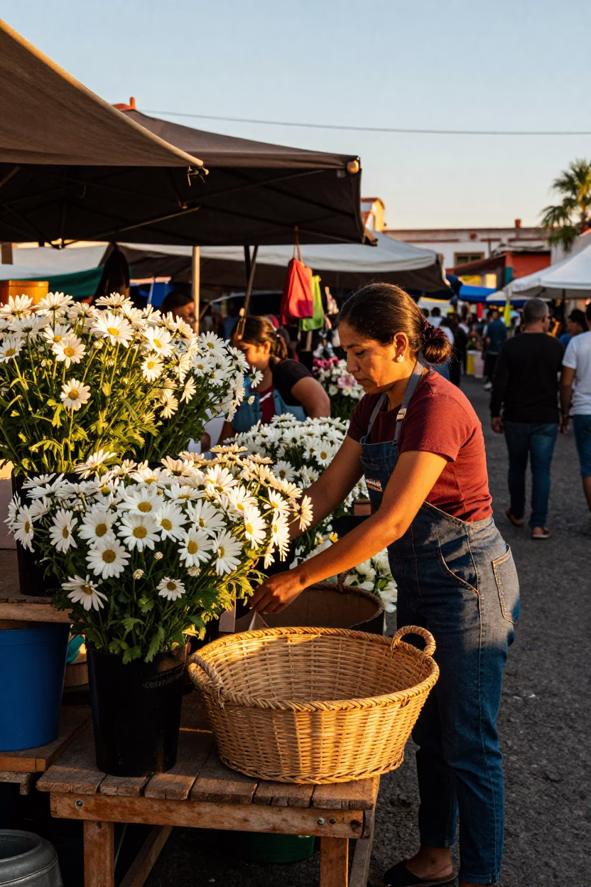 Arranging Bouquets in Oaxaca in in Oaxaca, Mexico