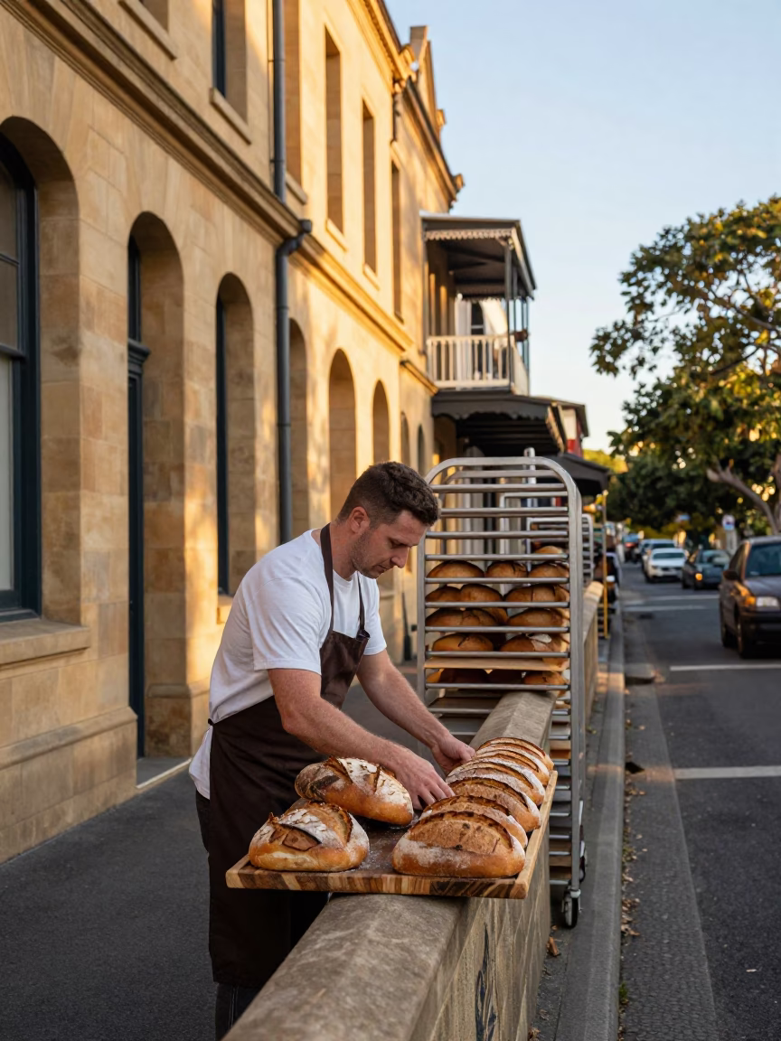 Arranging Bread in Adelaide in in Adelaide, South Australia, Australia