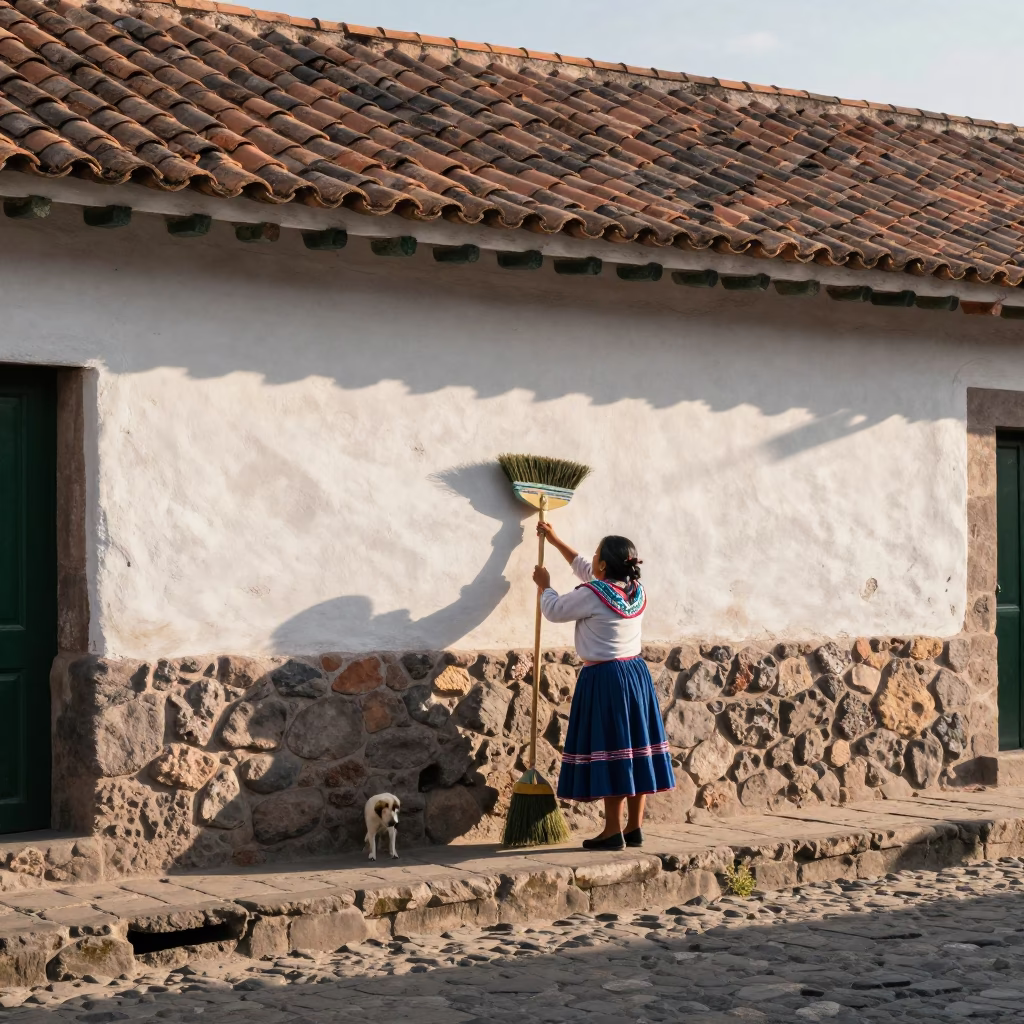 Arranging Brooms in Cusco in in Cusco, Peru