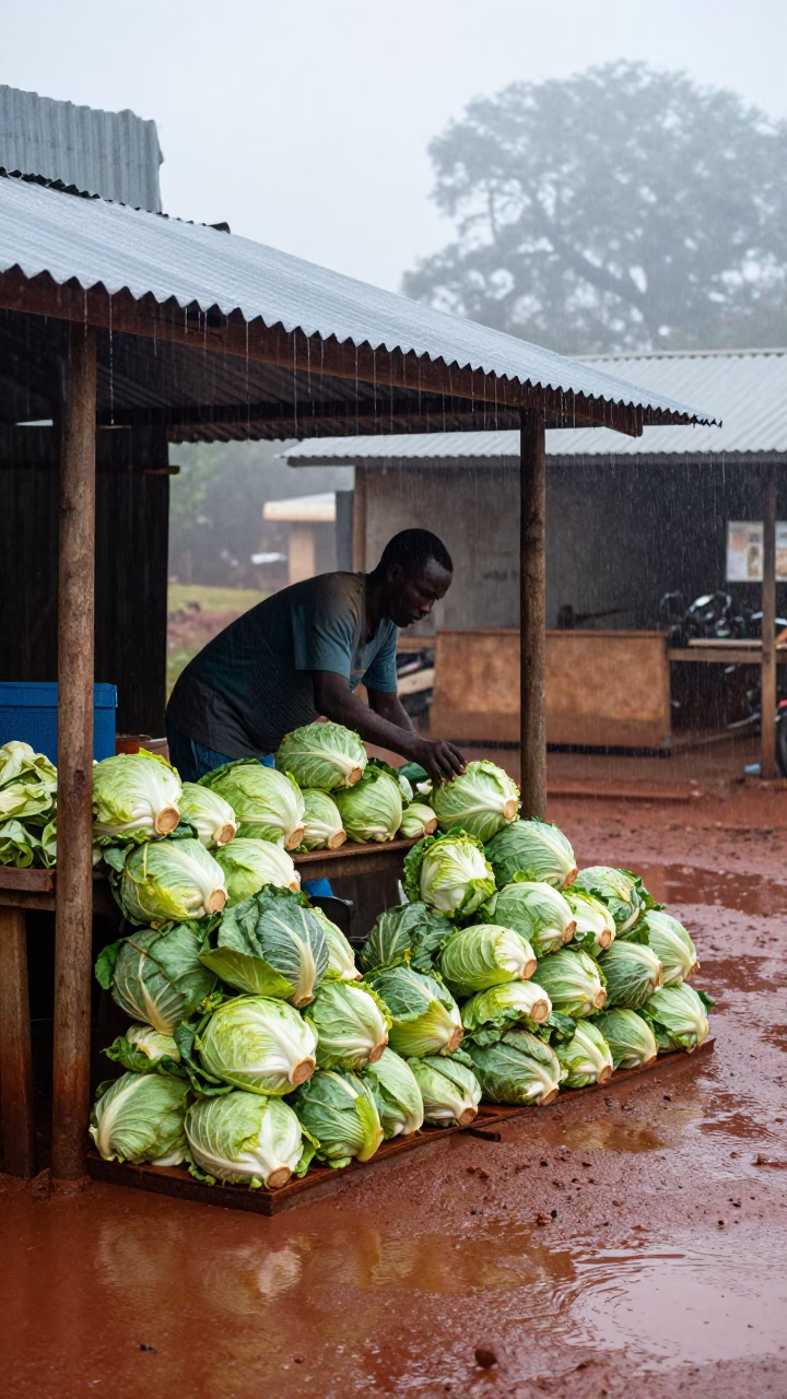 Arranging Cabbages in Nairobi in in Nairobi, Kenya