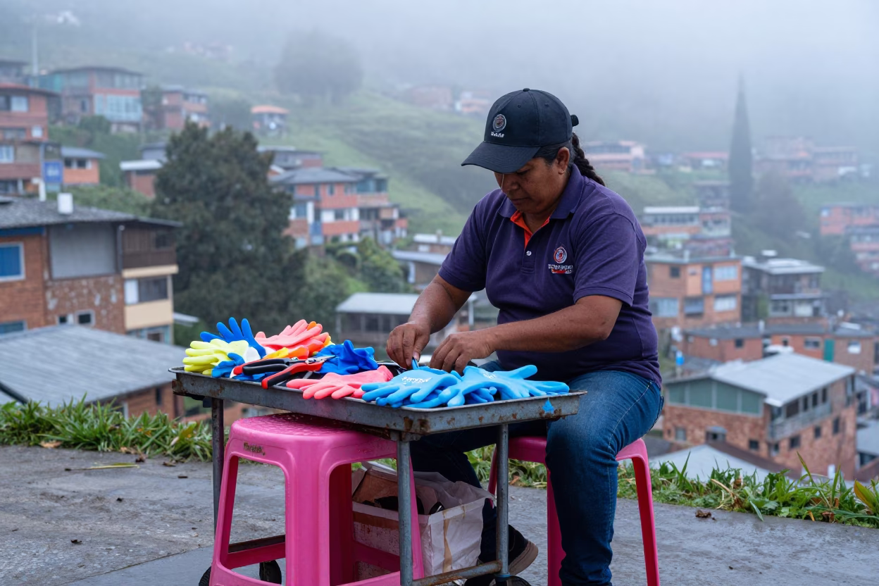 Arranging Cart in Medellin in in Medellin, Colombia