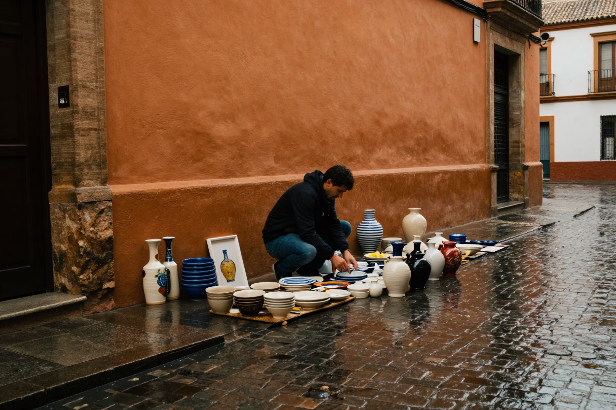 Arranging Ceramics in Seville in in Seville, Spain