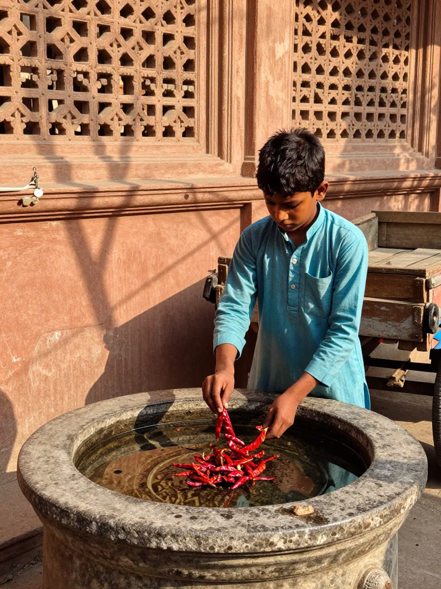 Arranging Chilies in Hyderabad in in Hyderabad, India