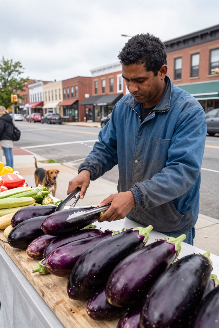 Arranging Eggplants in Philadelphia in in Philadelphia, Pennsylvania, United States