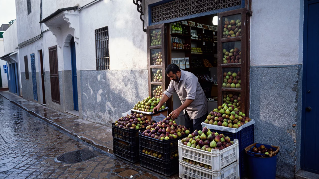 Arranging Figs in Casablanca in in Casablanca, Morocco