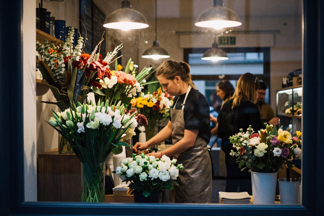 Arranging Flowers in Copenhagen in in Copenhagen, Denmark