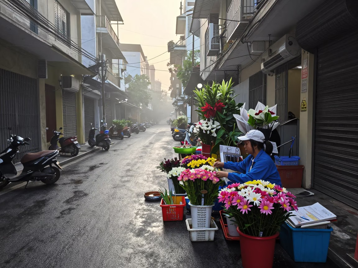 Arranging Flowers in Ho Chi Minh City in in Ho Chi Minh City, Vietnam