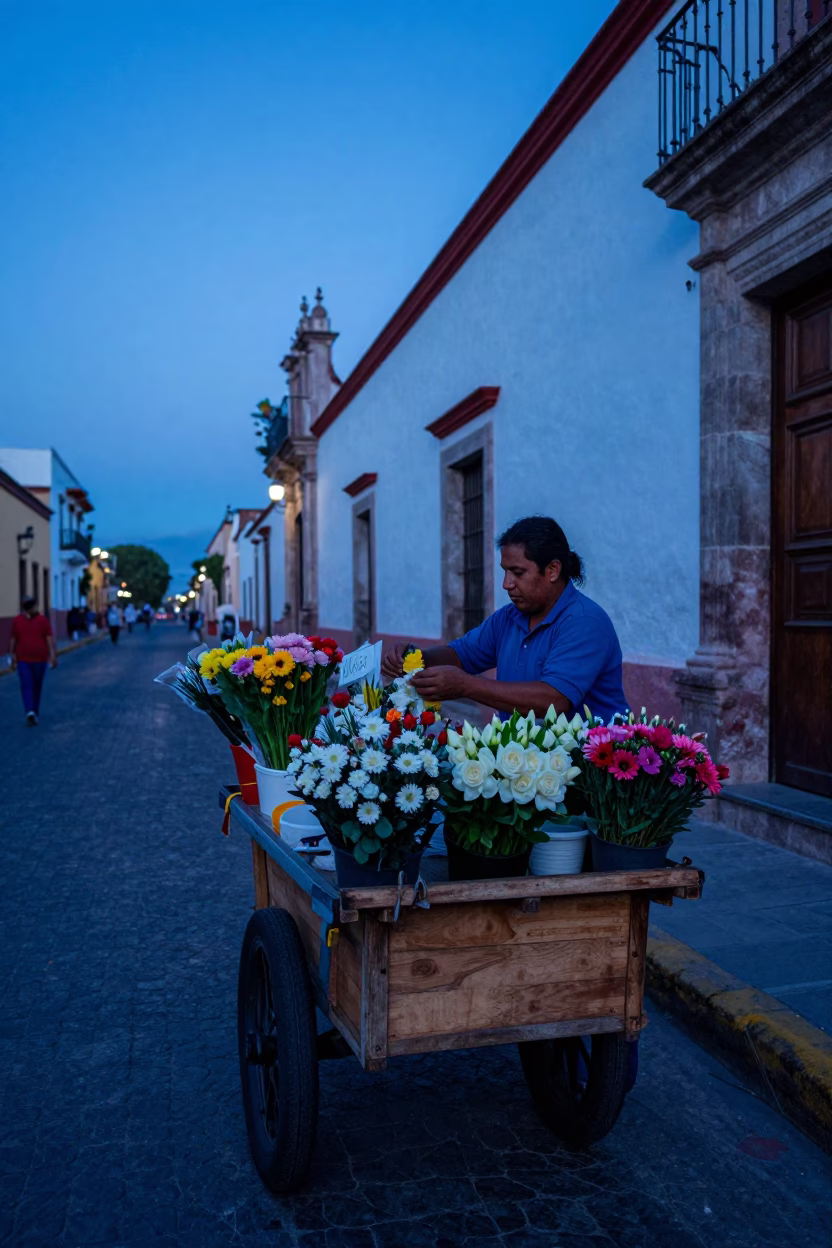 Arranging Flowers in Oaxaca in in Oaxaca, Mexico