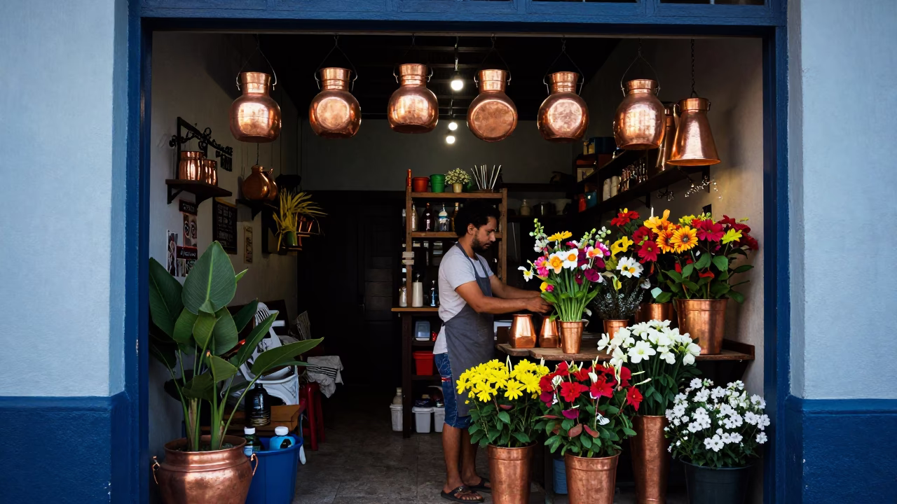Arranging Flowers in Salvador in in Salvador, Brazil