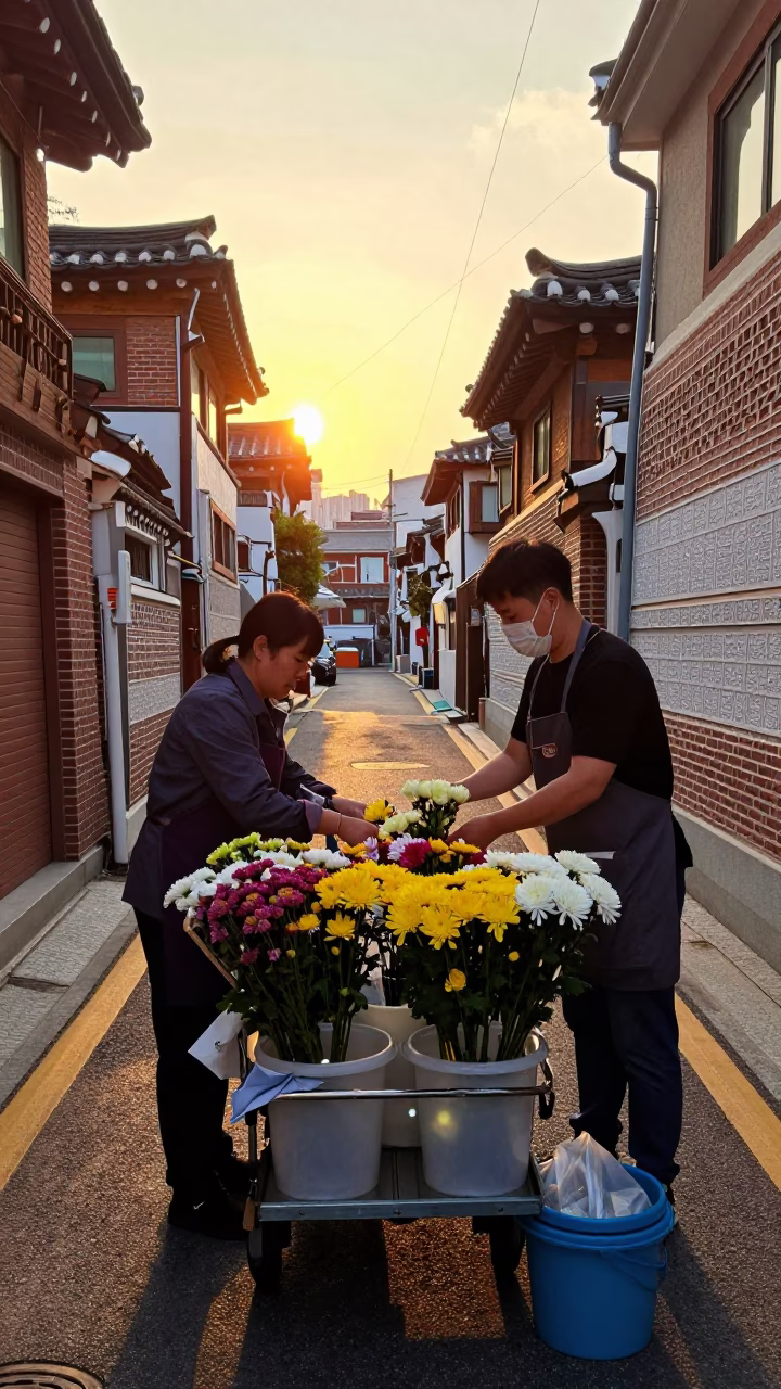 Arranging Flowers in Seoul in in Seoul, South Korea