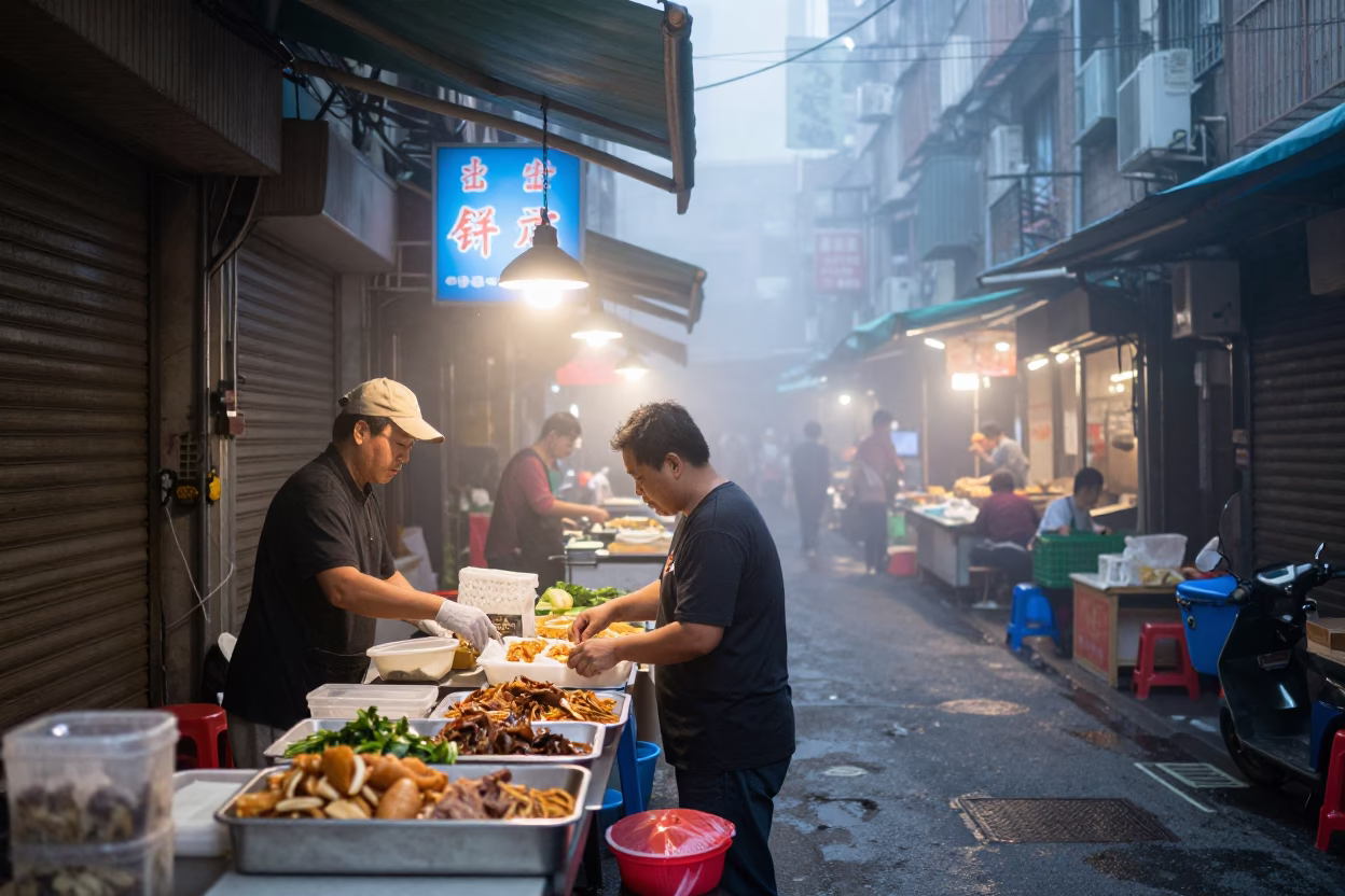 Arranging Food in Taipei in in Taipei, Taiwan