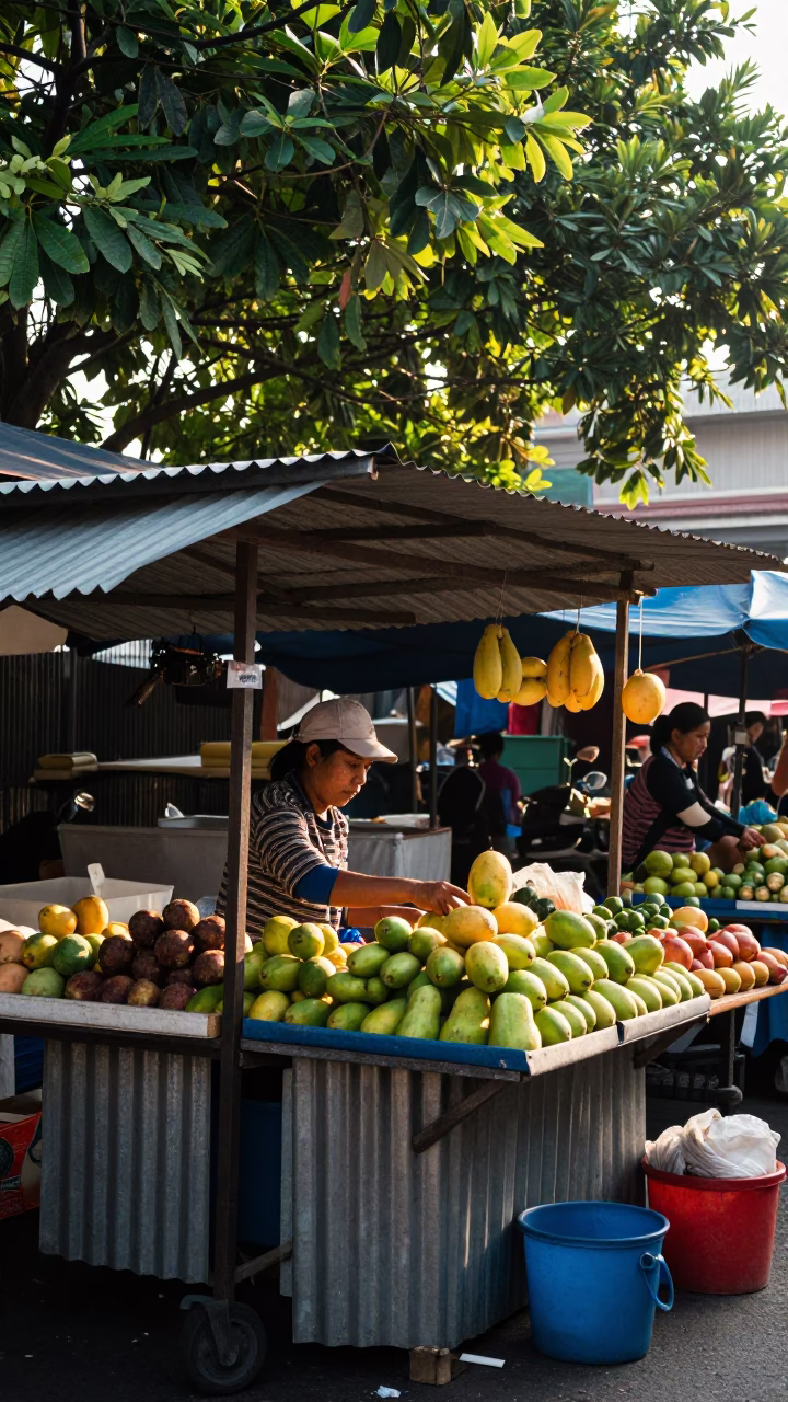 Arranging Fruit in Bangkok in in Bangkok, Thailand