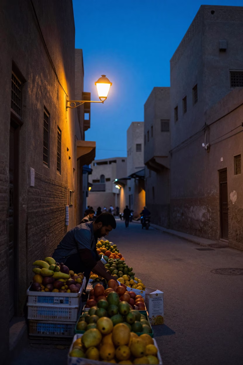 Arranging Fruit in Cairo in in Cairo, Egypt