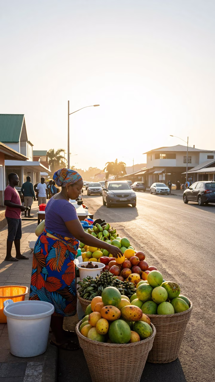 Arranging Fruit in Durban in in Durban, South Africa