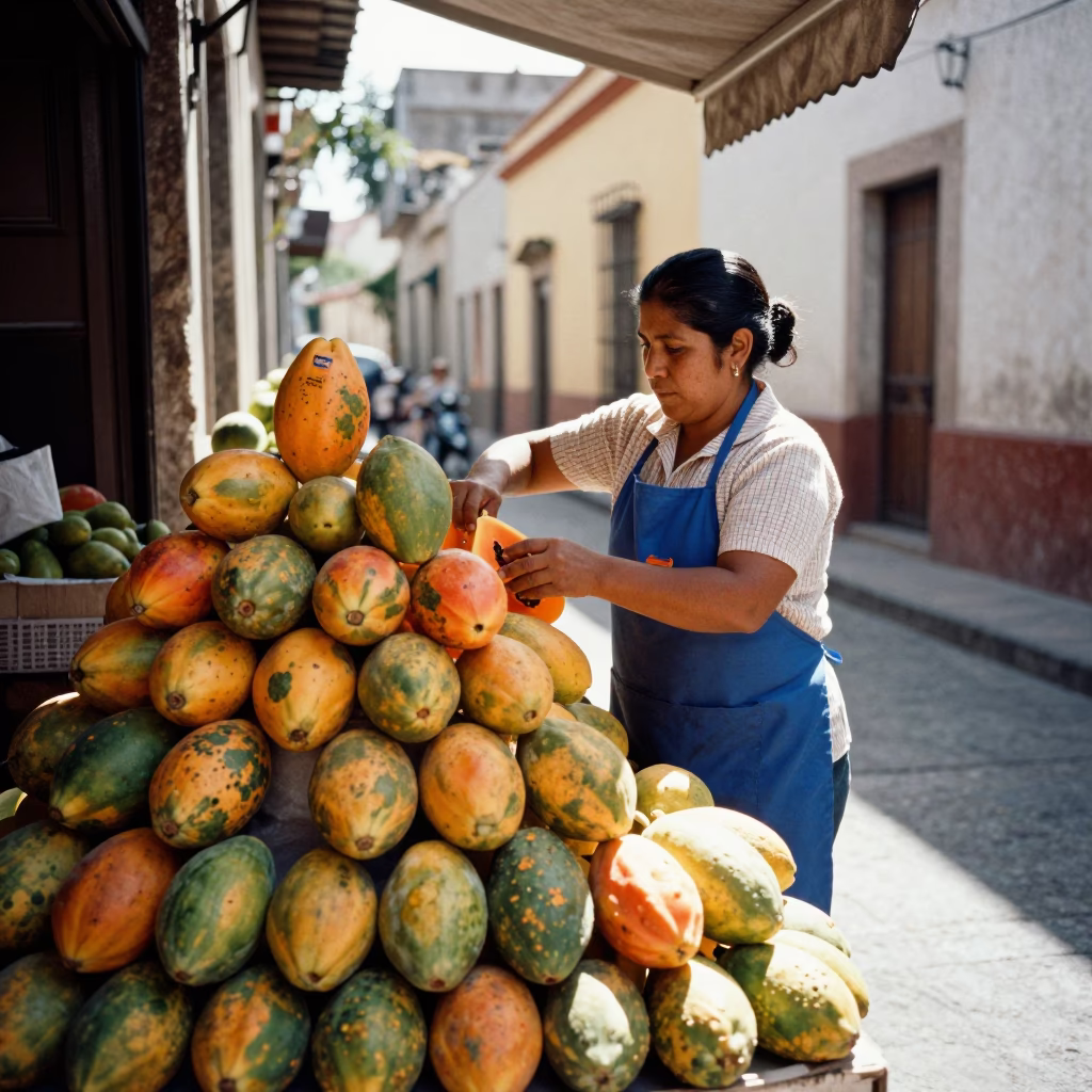 Arranging Fruit in Guadalajara in in Guadalajara, Mexico