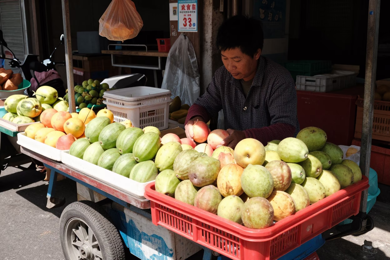 Arranging Fruit in Kaohsiung in in Kaohsiung, Taiwan