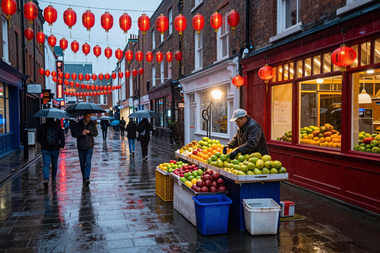 Arranging Fruit in Liverpool in in Liverpool, United Kingdom