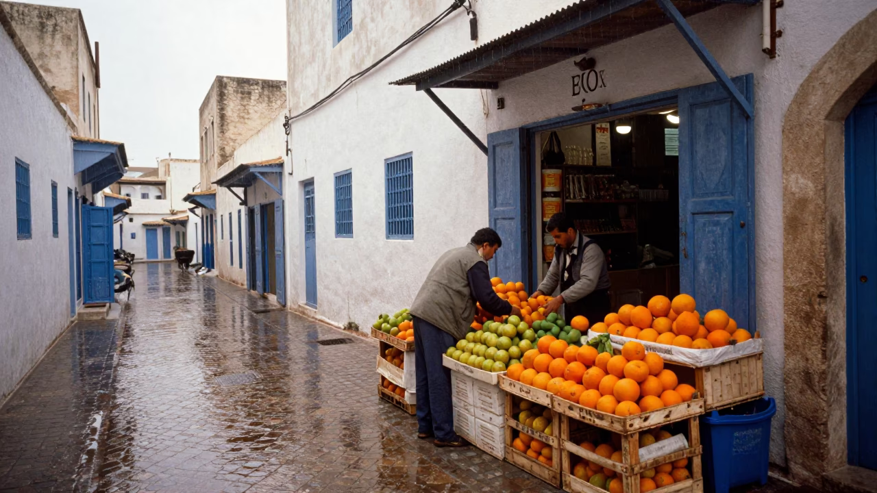 Arranging Fruit in Tunis in in Tunis, Tunisia