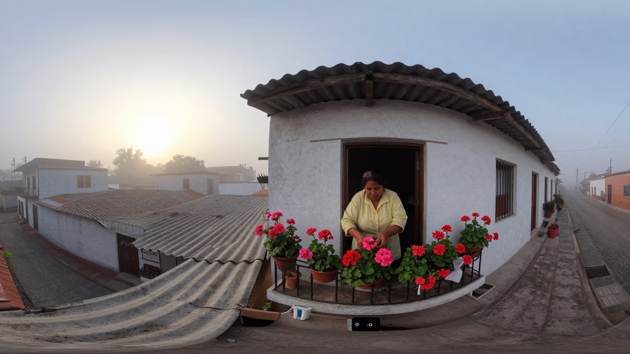 Arranging Geraniums in Guadalajara in in Guadalajara, Mexico