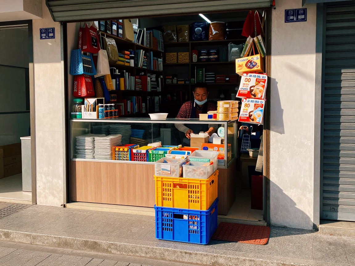 Arranging Goods at Afternoon Light in Shanghai in in Shanghai, China