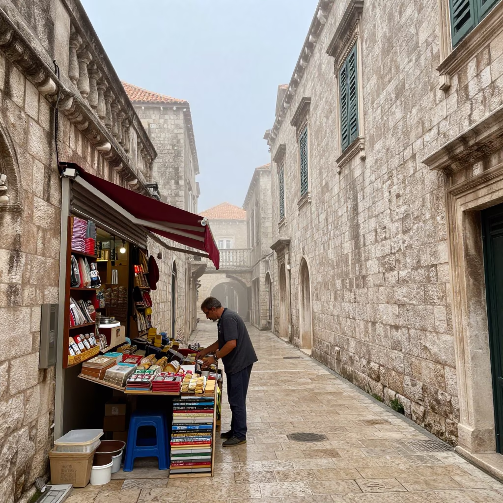 Arranging Goods in Dubrovnik in in Dubrovnik, Croatia