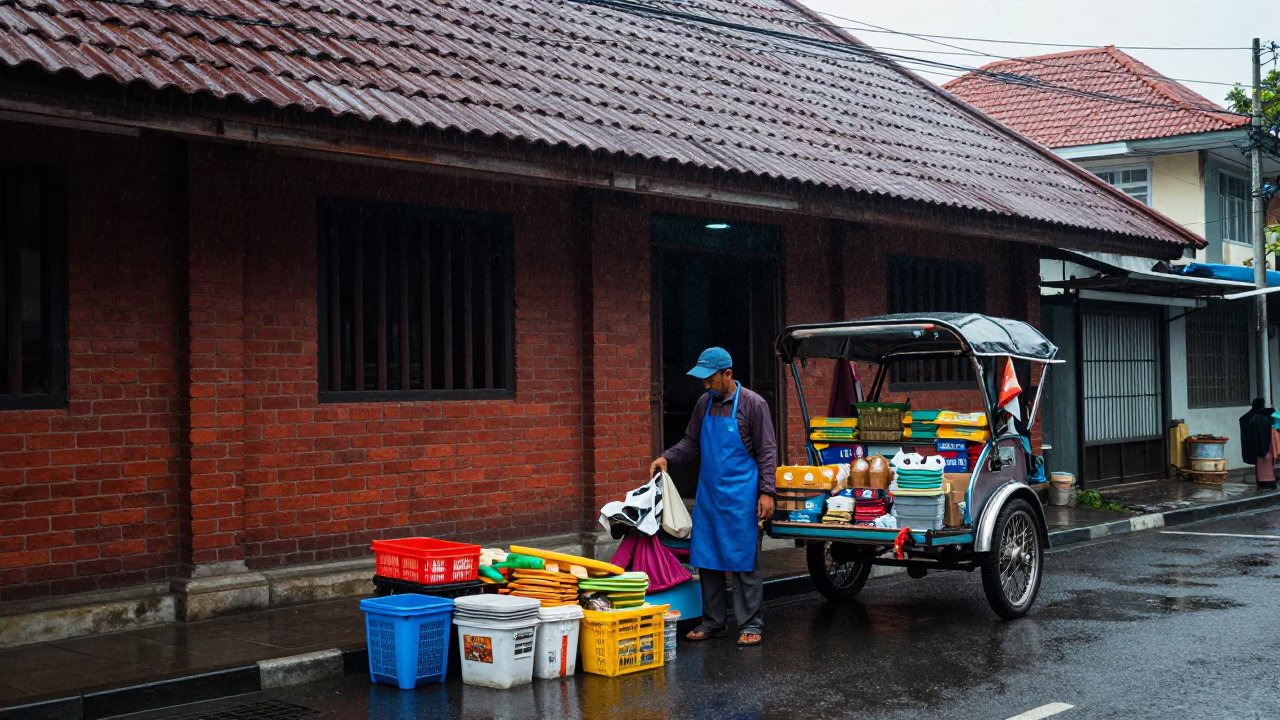 Arranging Goods in Yogyakarta in in Yogyakarta, Indonesia