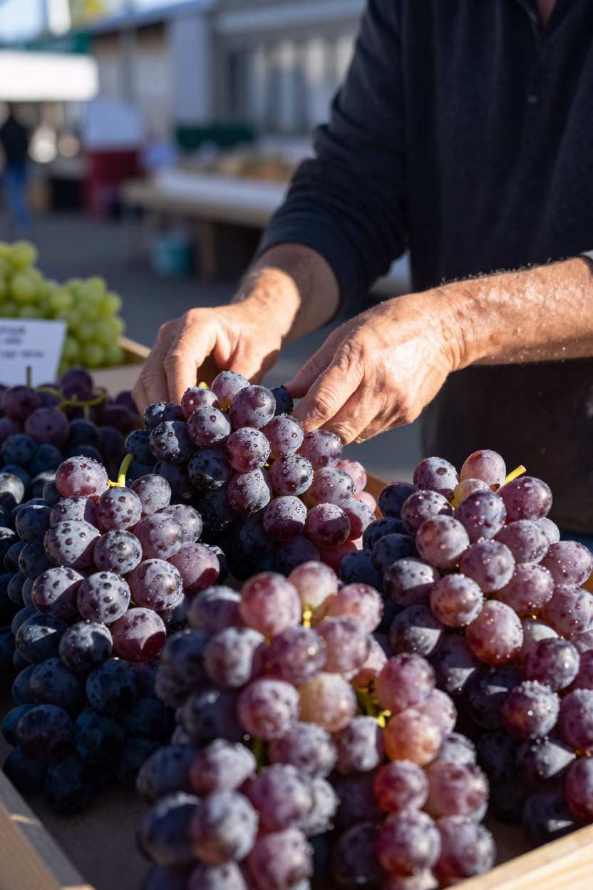 Arranging Grapes in Quebec City in in Quebec City, Quebec, Canada