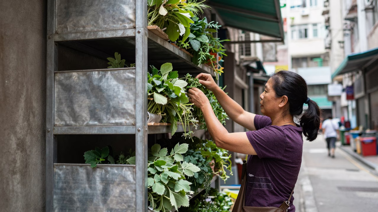 Arranging Herbs in Hong Kong in in Hong Kong, Hong Kong