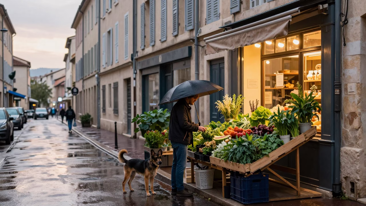 Arranging Herbs in Marseille in in Marseille, France