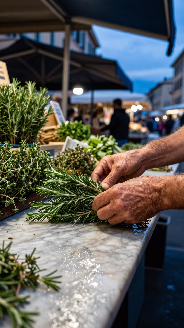 Arranging Herbs in Nice in in Nice, France