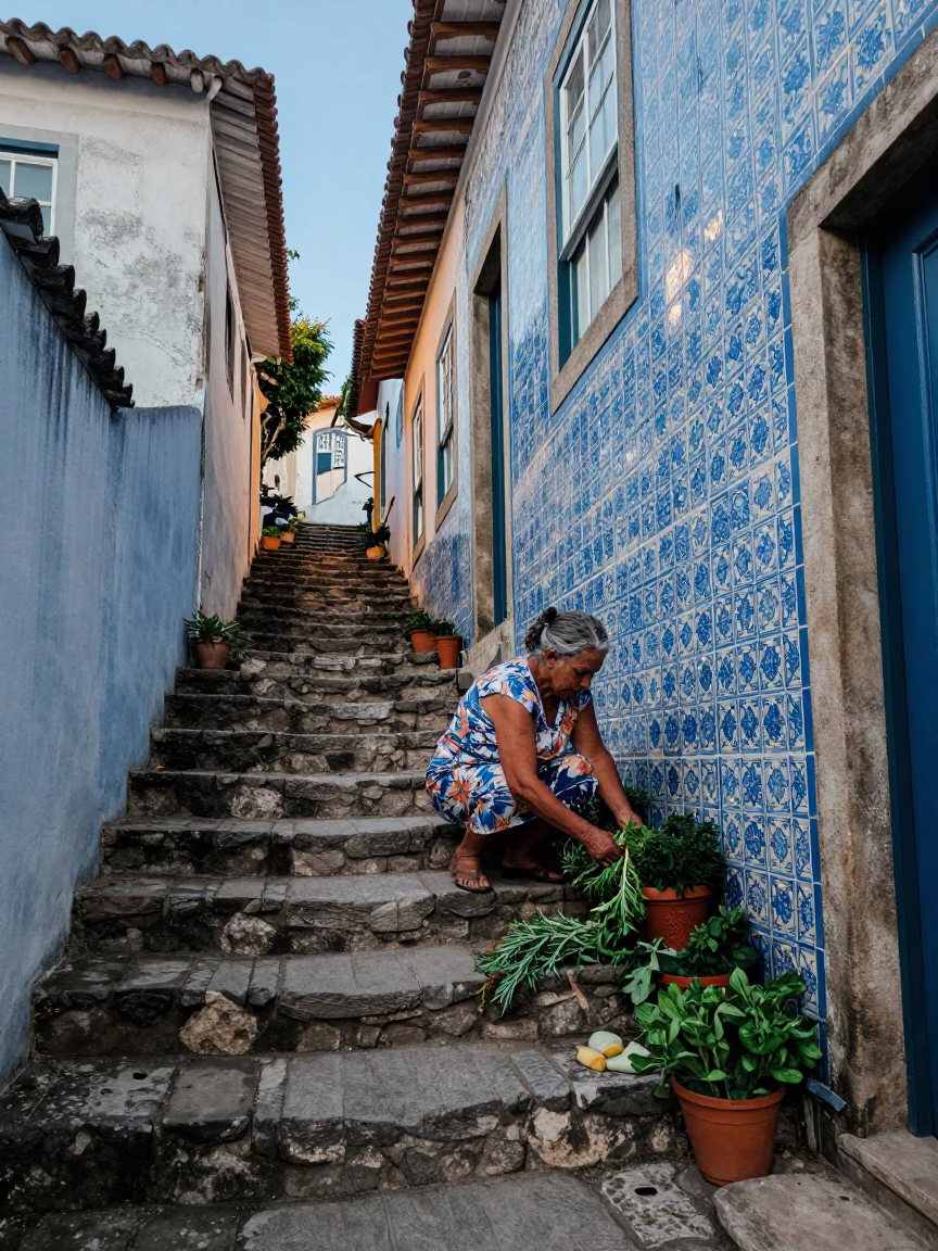 Arranging Herbs in Salvador in in Salvador, Brazil