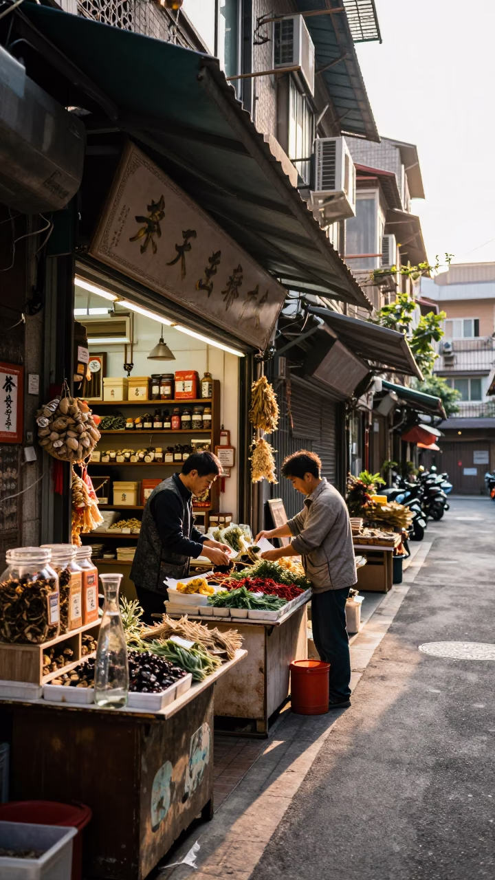 Arranging Herbs in Taipei in in Taipei, Taiwan