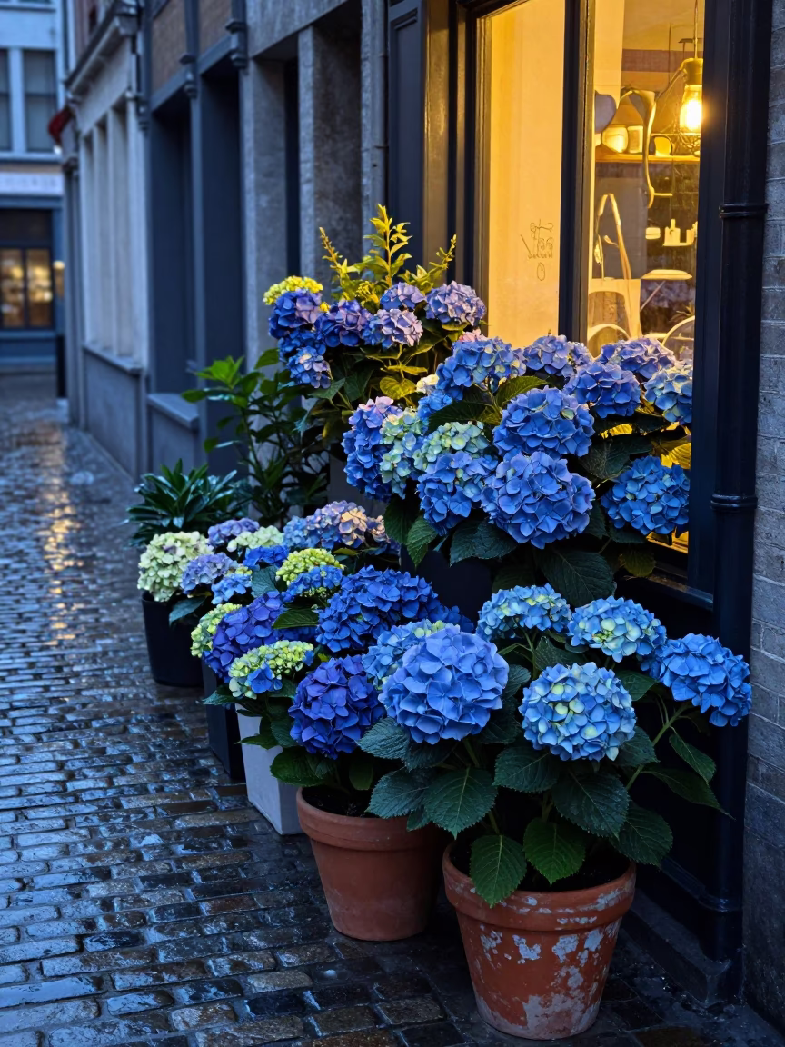 Arranging Hydrangeas in Brussels in in Brussels, Belgium