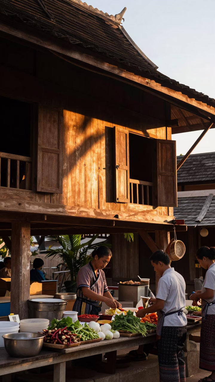 Arranging Ingredients in Chiang Mai in in Chiang Mai, Thailand